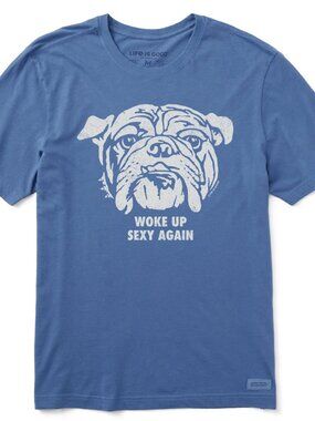 Men's High-Low Bulldog Short Sleeve Tee Woke Up Sexy Again